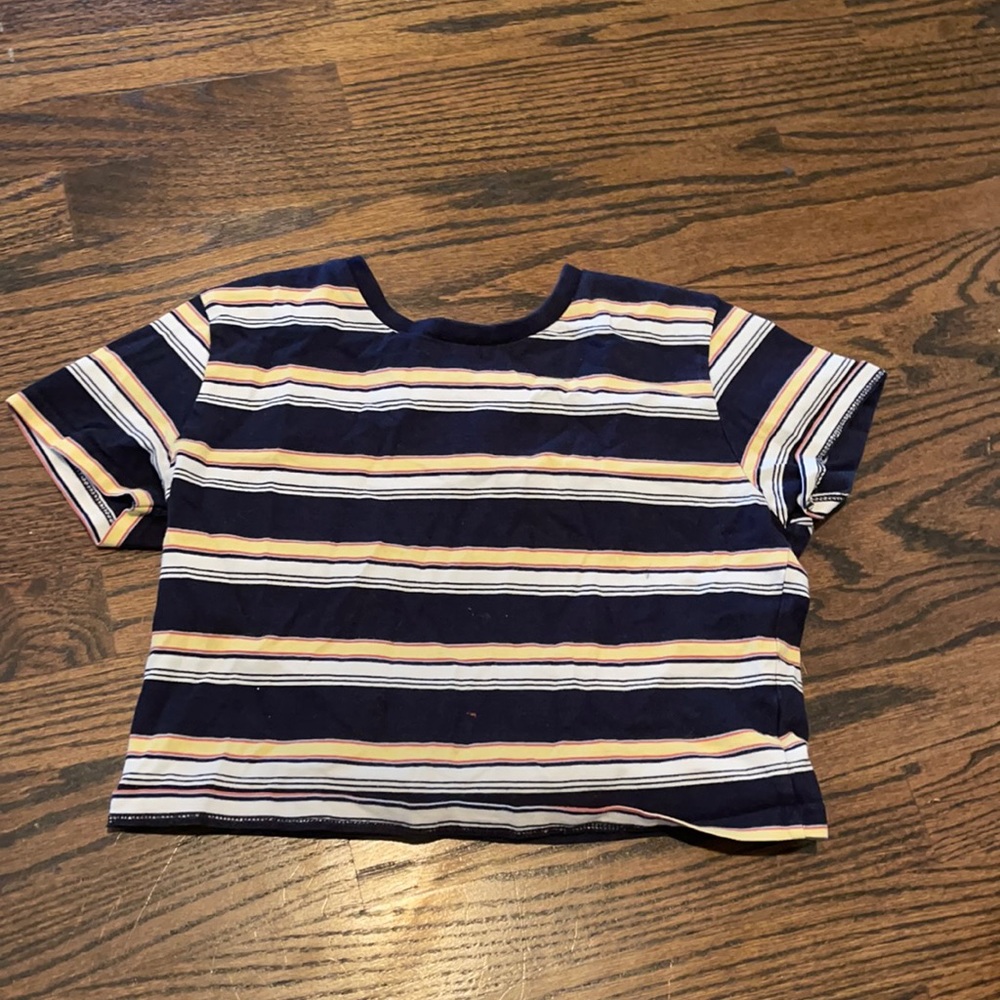 Striped short sleeve crop to Brandy top
